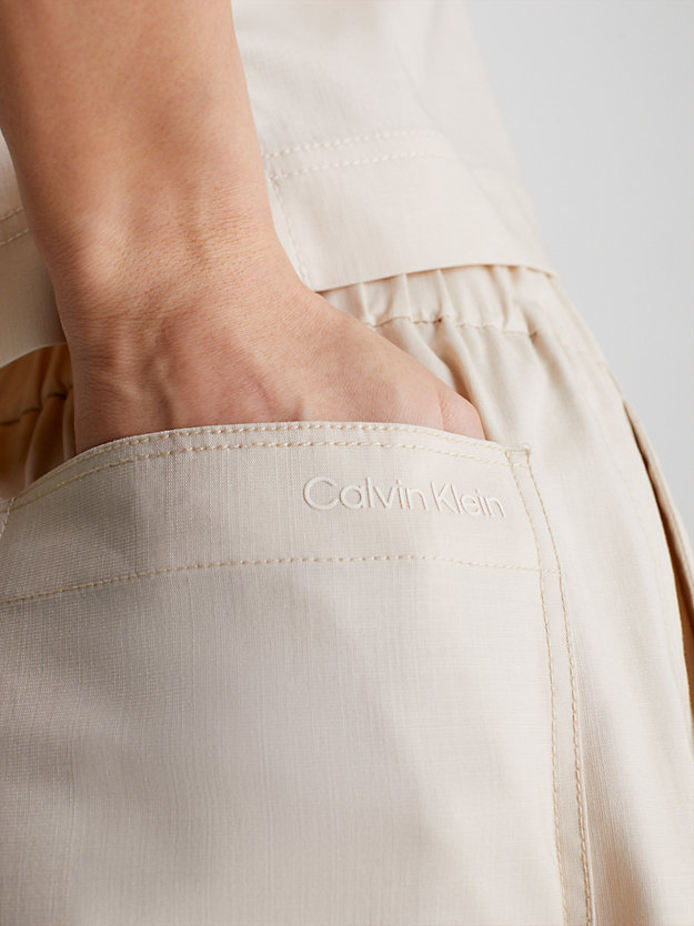 white clay relaxed lyocell korte broek voor dames - calvin klein