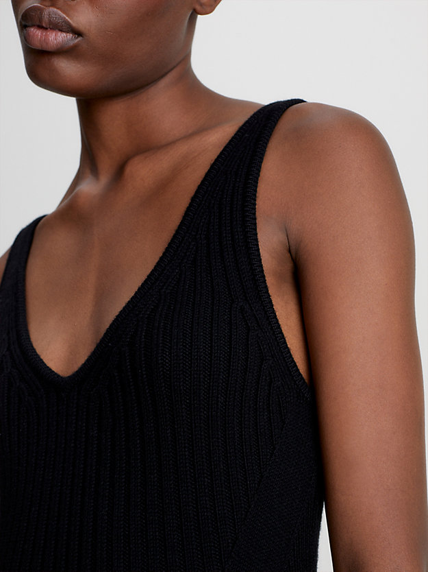 robe slim en laine superposée ck black pour femmes calvin klein