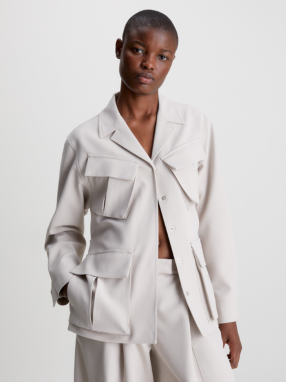 SILVER GRAY Viscose Crepe Field Jacket undefined women Calvin Klein
