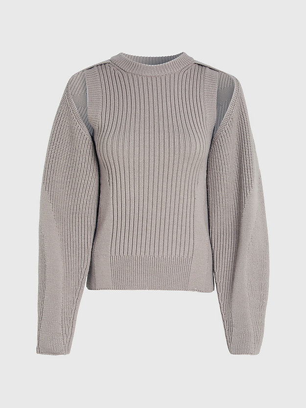 cinder wool ribbed cut out jumper for women calvin klein