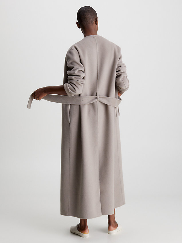 manteau long oversize réversible grey pour femmes calvin klein