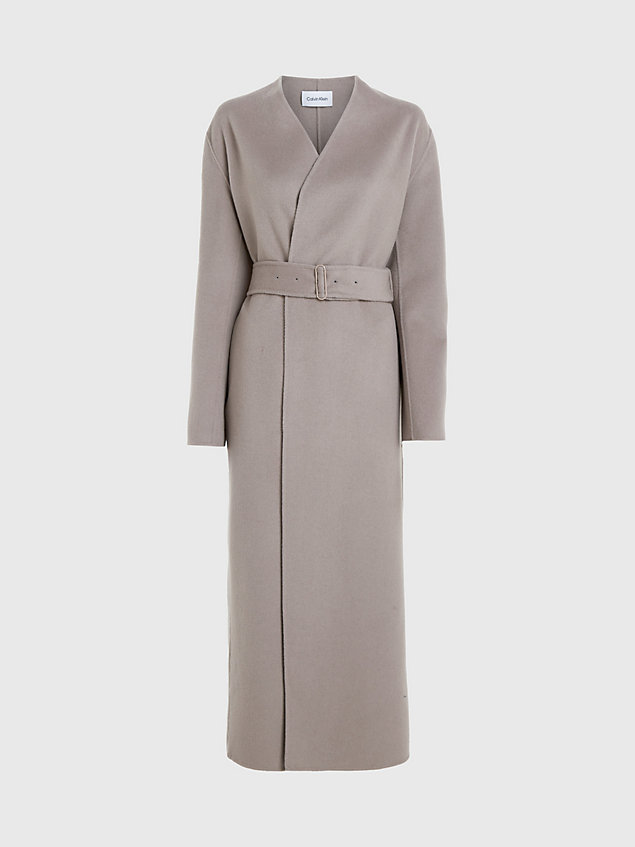 grey oversized omkeerbare maxi-jas voor dames - calvin klein