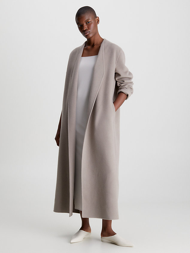 abrigo maxi reversible oversized grey de mujer calvin klein