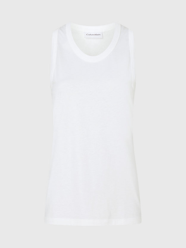 camiseta de tirantes slim de talla grande bright white de mujer calvin klein