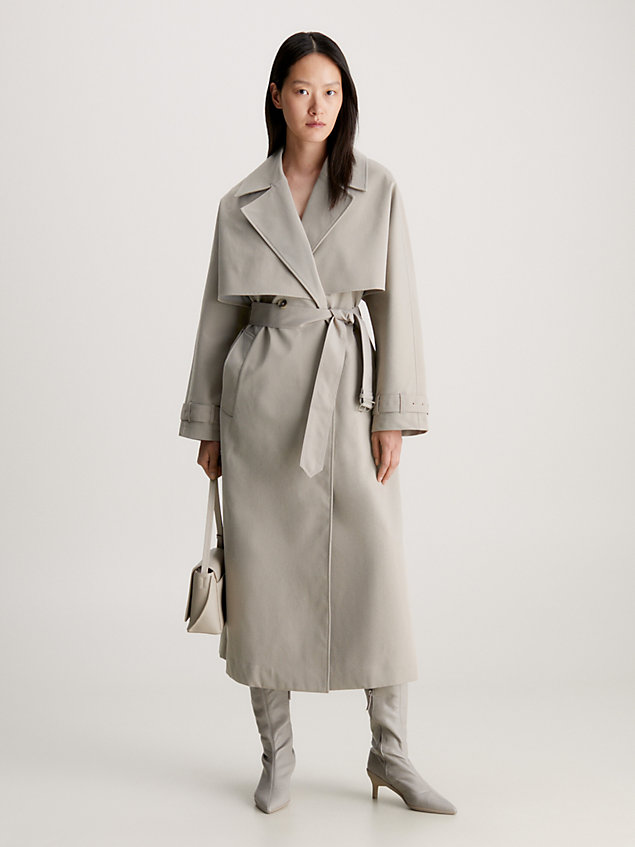  oversized bonded trench coat for women calvin klein