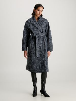 Grey wrap outlet coat womens