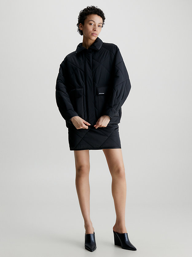 veste matelassée en nylon froissé ck black pour femmes calvin klein