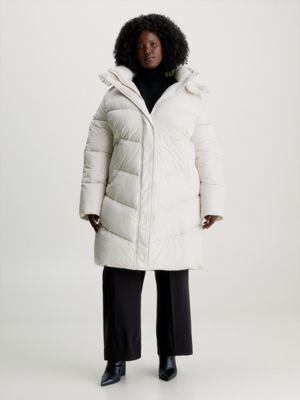 Calvin klein white fur hot sale jacket