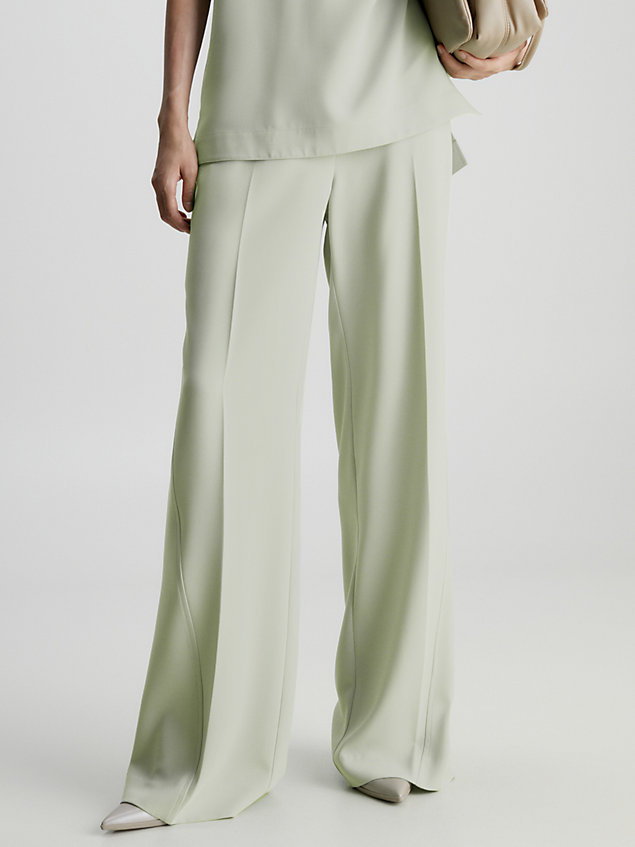  structured twill wide leg trousers for women calvin klein
