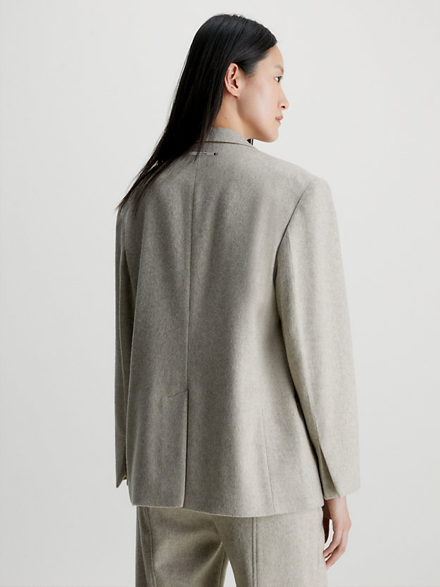 doeskin heather oversized tailored wool blazer for women calvin klein