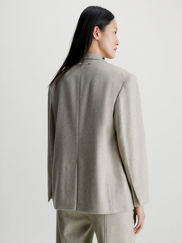 blazer sartoriale in lana oversize grey da donna calvin klein
