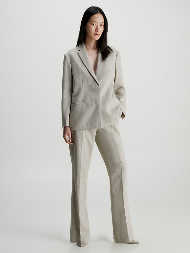 grey oversized tailored wollen blazer voor dames - calvin klein