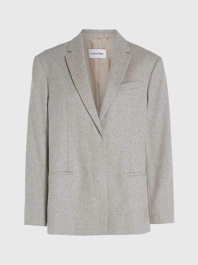 grey oversized tailored wool blazer for women calvin klein