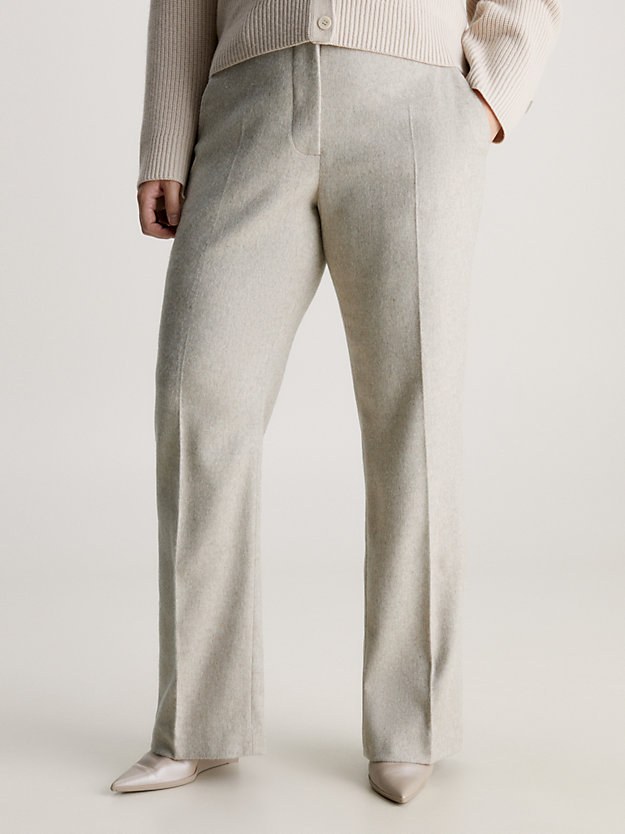 doeskin heather wąskie spodnie z flaneli wełnianej dla kobiety - calvin klein