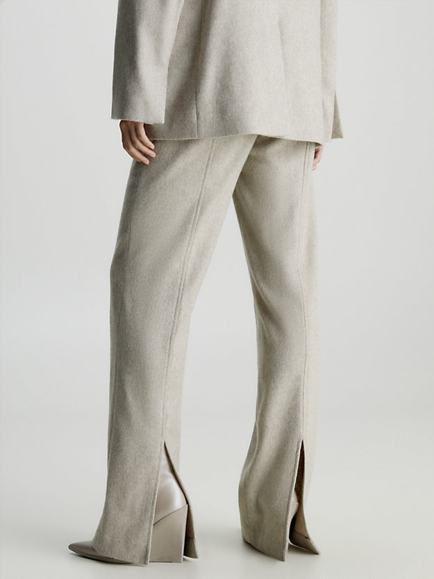 pantalon de flanelle slim en laine doeskin heather pour femmes calvin klein