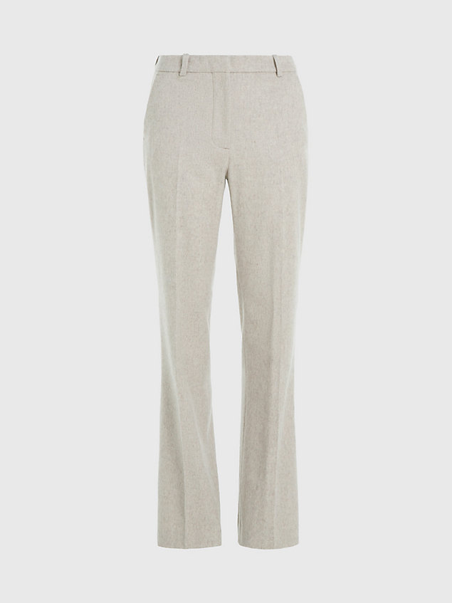 pantalon de flanelle slim en laine grey pour femmes calvin klein