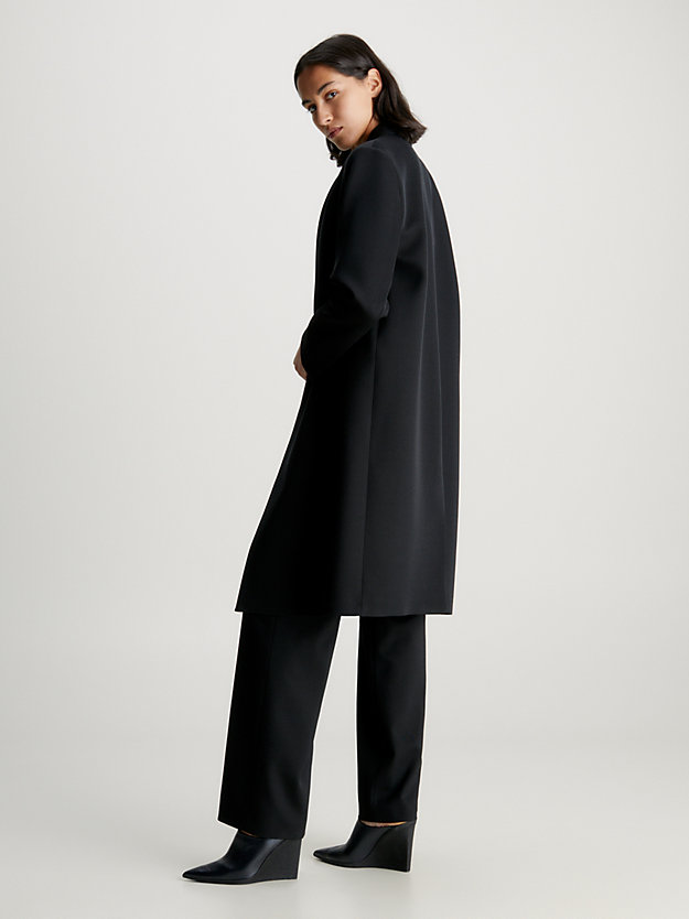 ck black wool blend tuxedo coat for women calvin klein