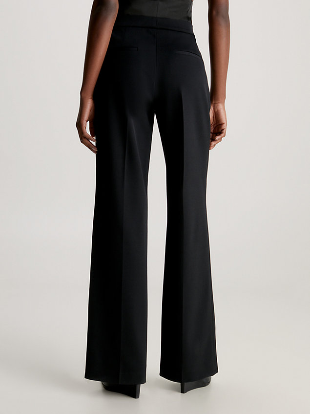black spodnie gorsetowe z wełnianego twillu dla kobiety - calvin klein