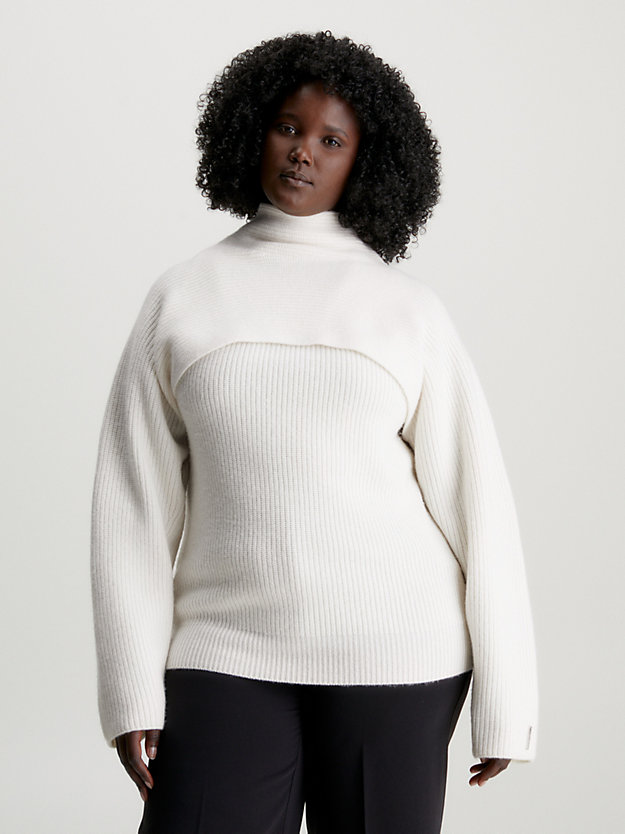 vanilla ice relaxed wool overlay jumper for women calvin klein