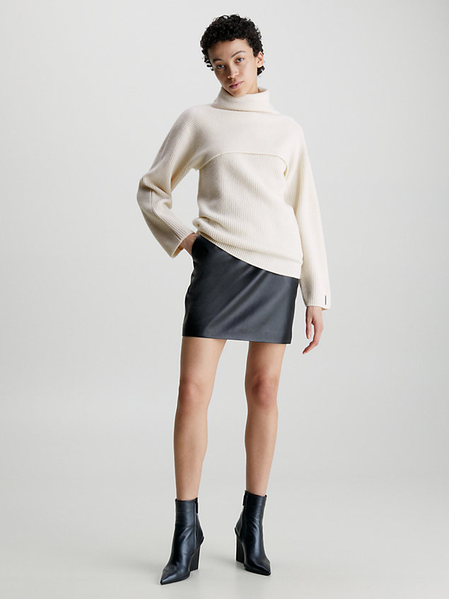 maglione in lana modello relaxed white da donna calvin klein