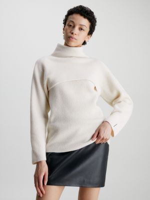 Calvin klein white jumper on sale womens