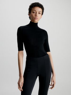 CALVIN KLEIN JEANS - Women's slim bodysuit with belt detail - black -  J20J222012BEH