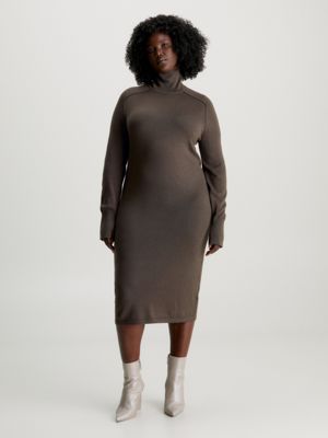 Roll neck wool dress sale