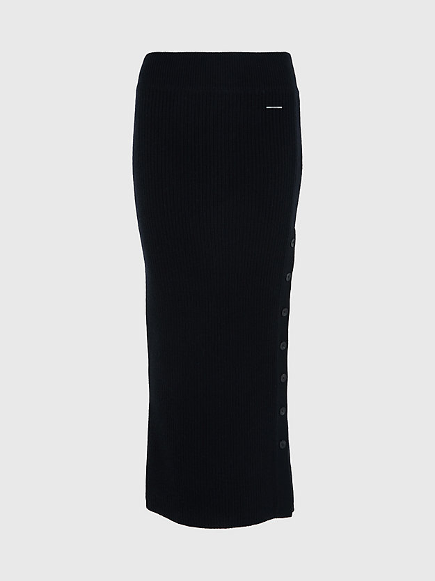 ck black wool maxi skirt for women calvin klein