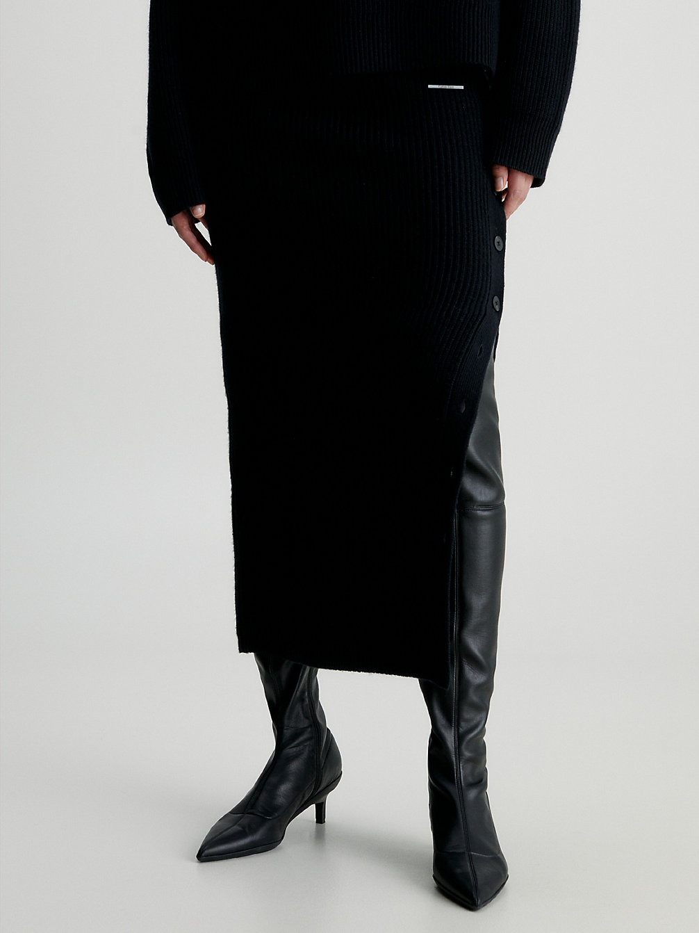 CK BLACK Wool Maxi Skirt undefined women Calvin Klein