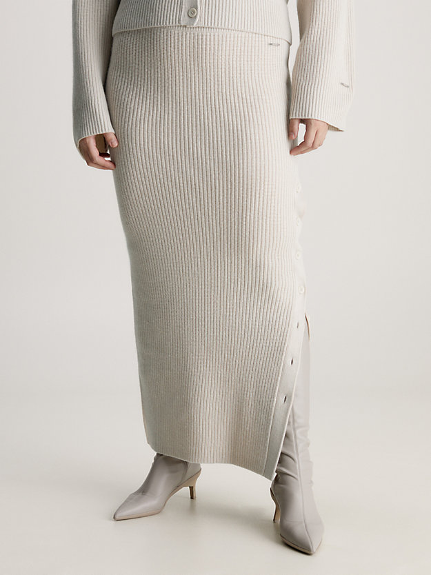 jupe longue en laine sandshell pour femmes calvin klein