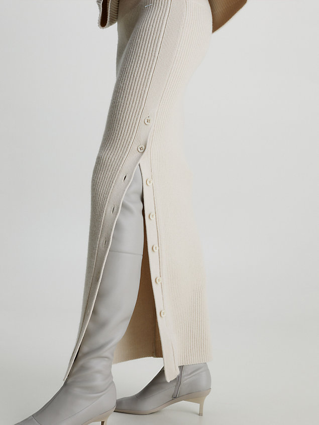 beige wełniana spódnica maxi dla kobiety - calvin klein