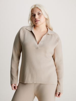 Plus size outlet polo neck jumpers