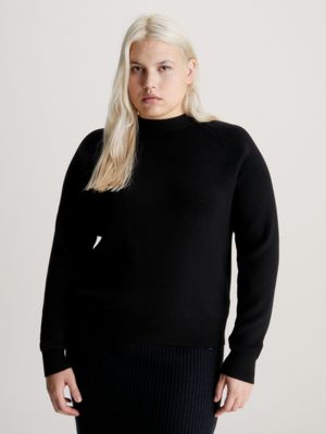 Mock neck outlet sweater white