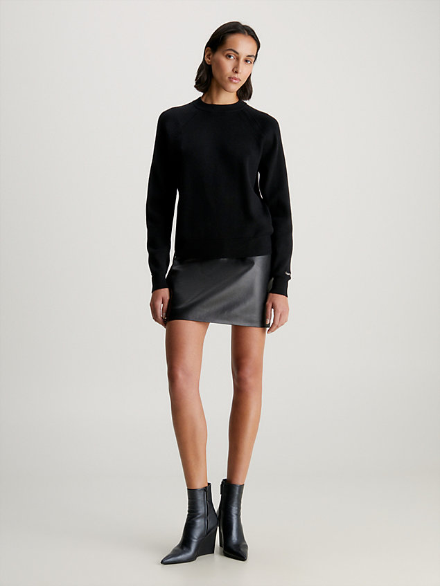 black swobodny sweter z półgolfem dla kobiety - calvin klein