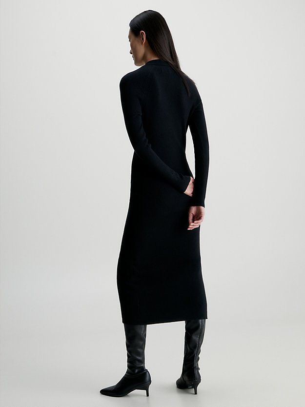 robe-chemise slim côtelée ck black pour femmes calvin klein