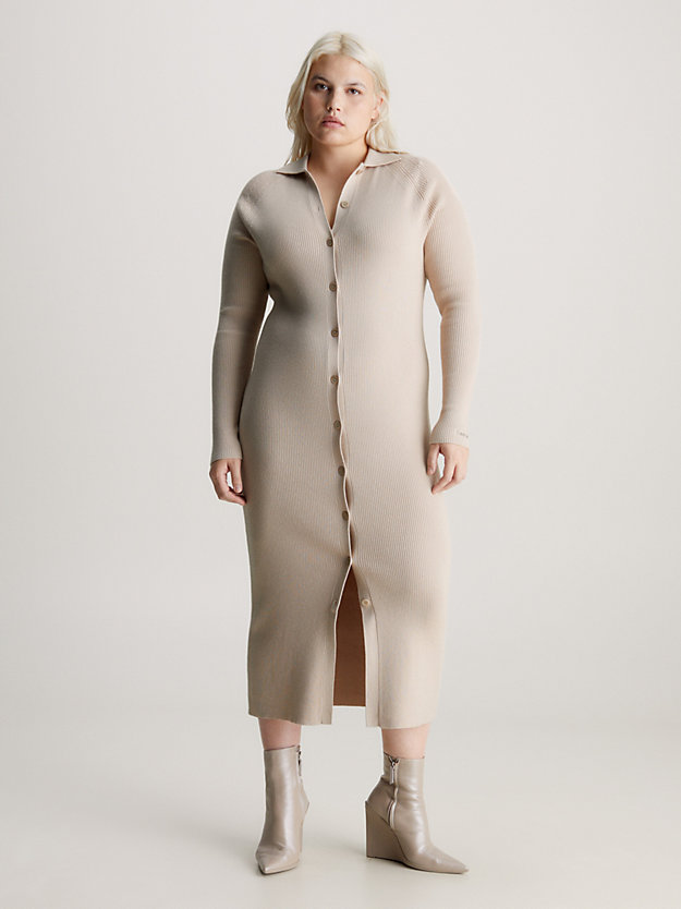 robe-chemise slim côtelée doeskin pour femmes calvin klein