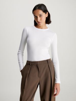 Slim Ribbed Long Sleeve T-shirt Calvin Klein®