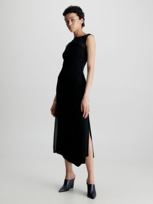 Calvin klein black outlet dress with belt