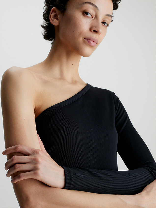 black wąski top na jedno ramię dla kobiety - calvin klein