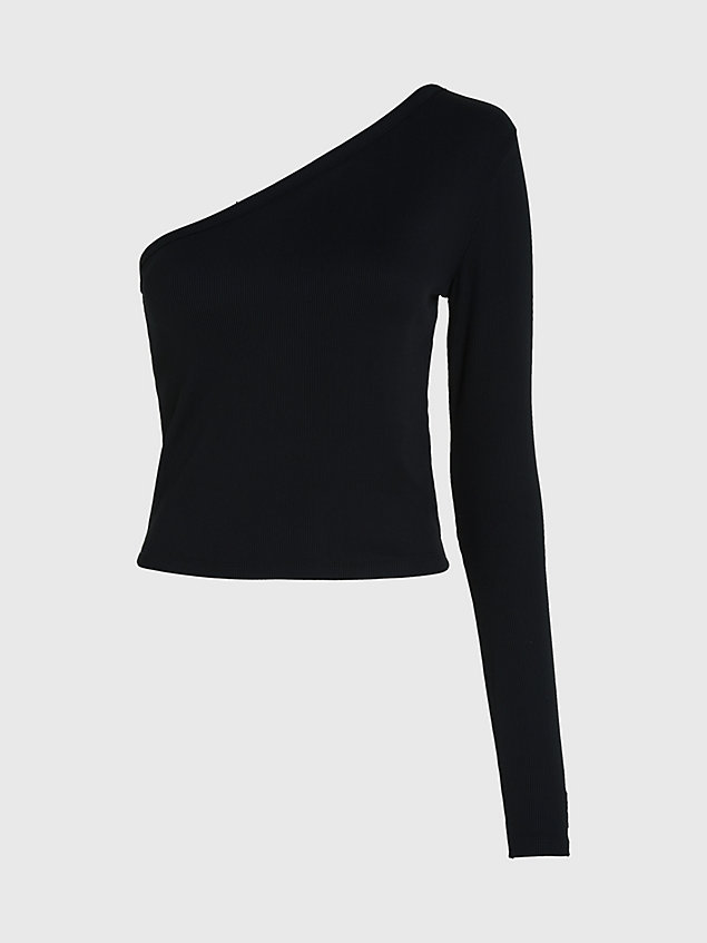 black wąski top na jedno ramię dla kobiety - calvin klein