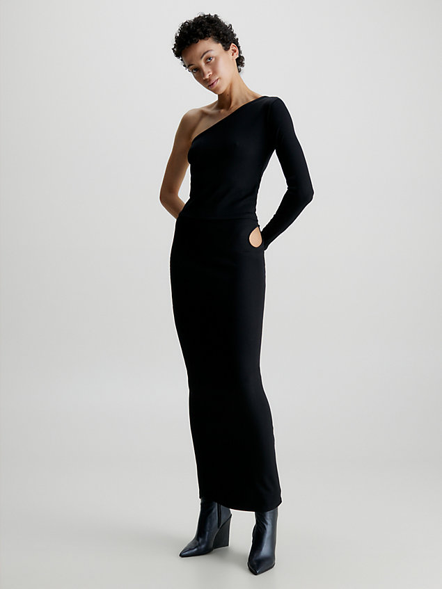 falda slim con detalle de recorte black de mujer calvin klein