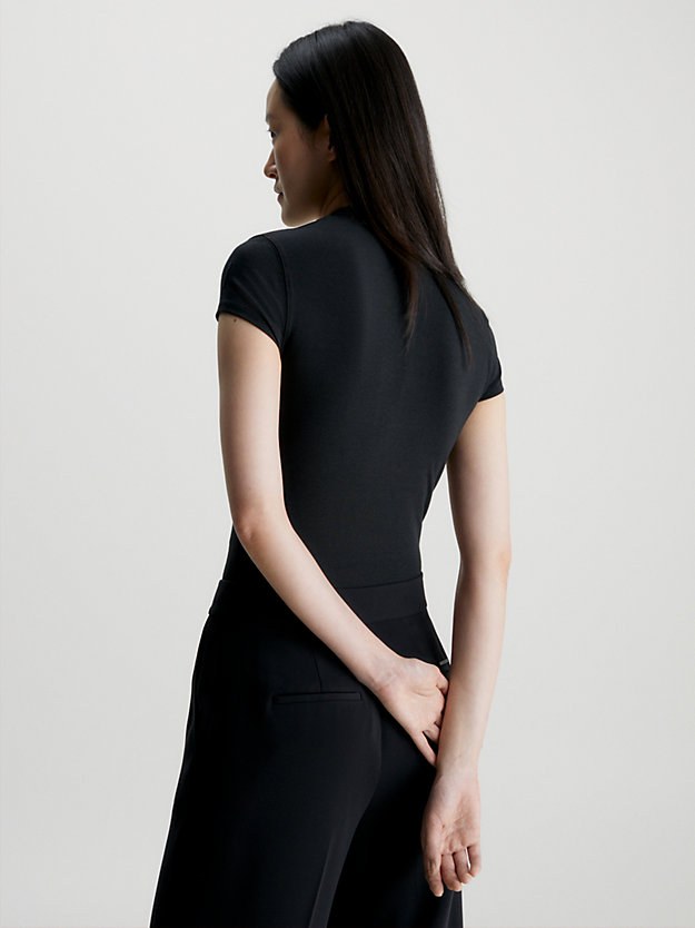 ck black slim modal bodysuit for women calvin klein