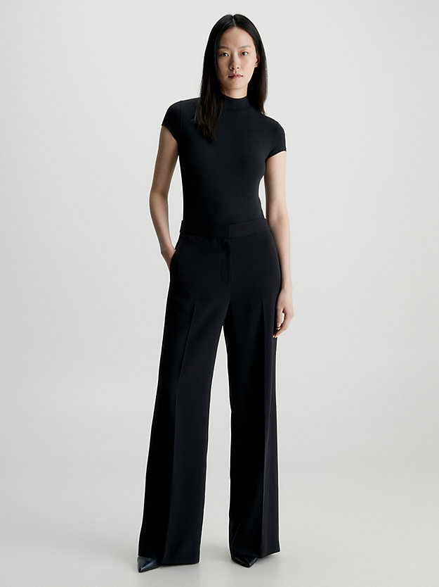ck black slim modal bodysuit for women calvin klein