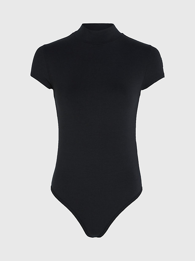 black slim modal bodysuit for women calvin klein
