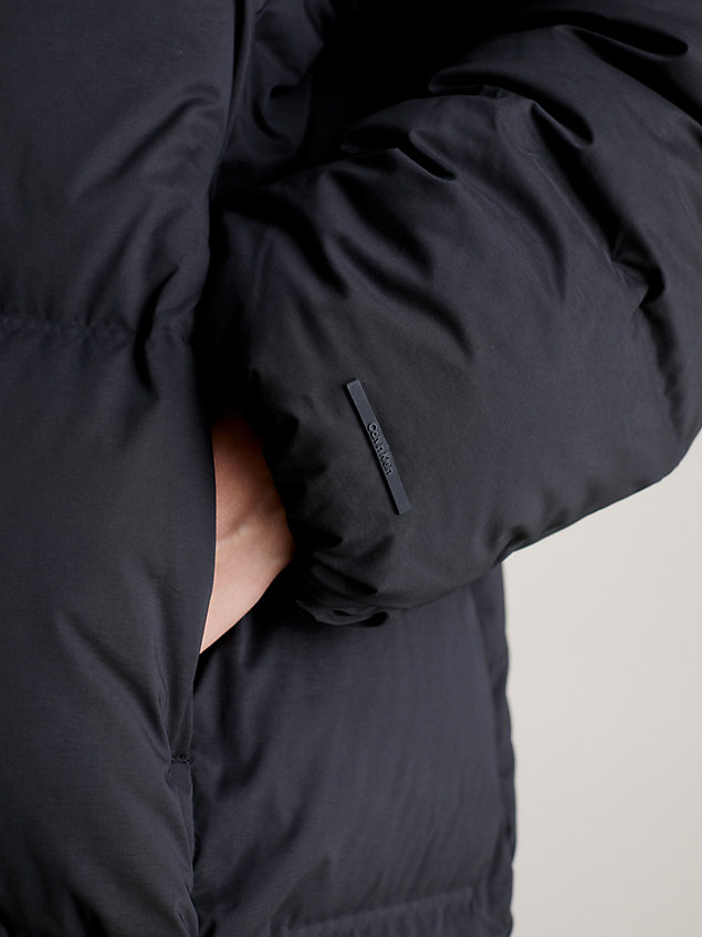 black bezszwowy puchowy płaszcz maxi dla kobiety - calvin klein