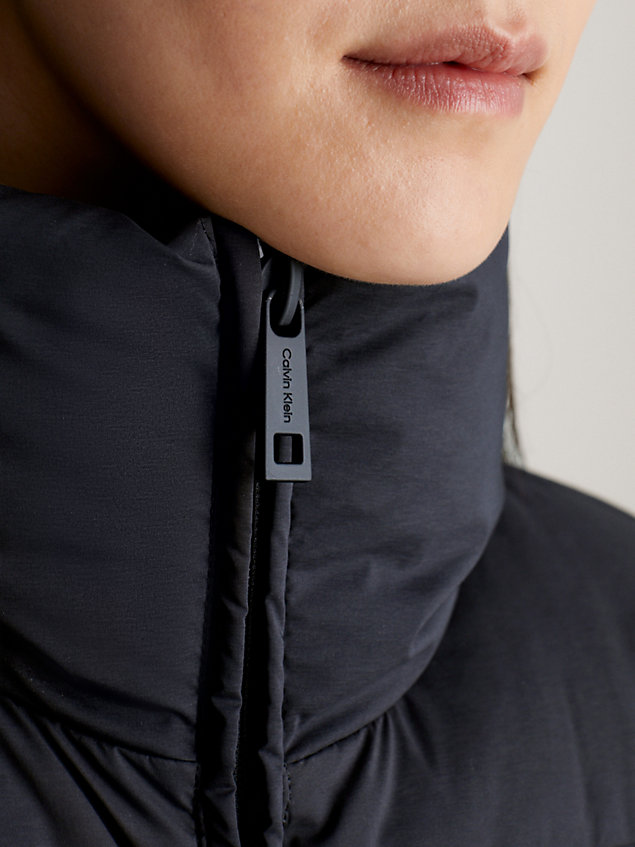 black bezszwowy puchowy płaszcz maxi dla kobiety - calvin klein