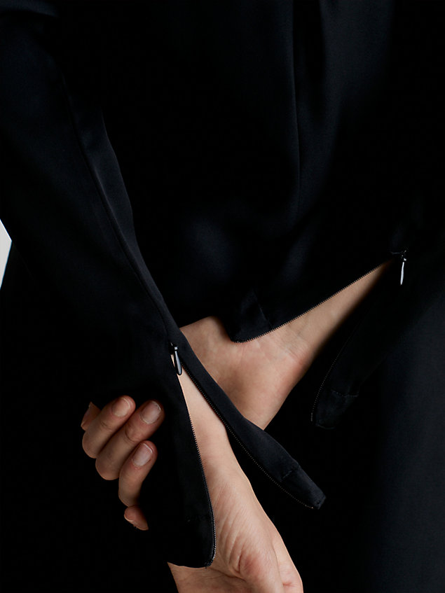 black sukienka o luźnym kroju z wycięciem z tyłu dla kobiety - calvin klein