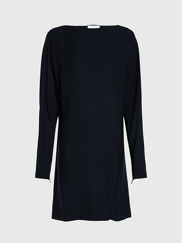 black sukienka o luźnym kroju z wycięciem z tyłu dla kobiety - calvin klein