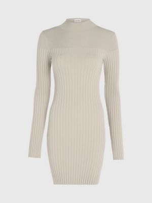 Slim Ribbed All-Over Logo Dress Calvin Klein®