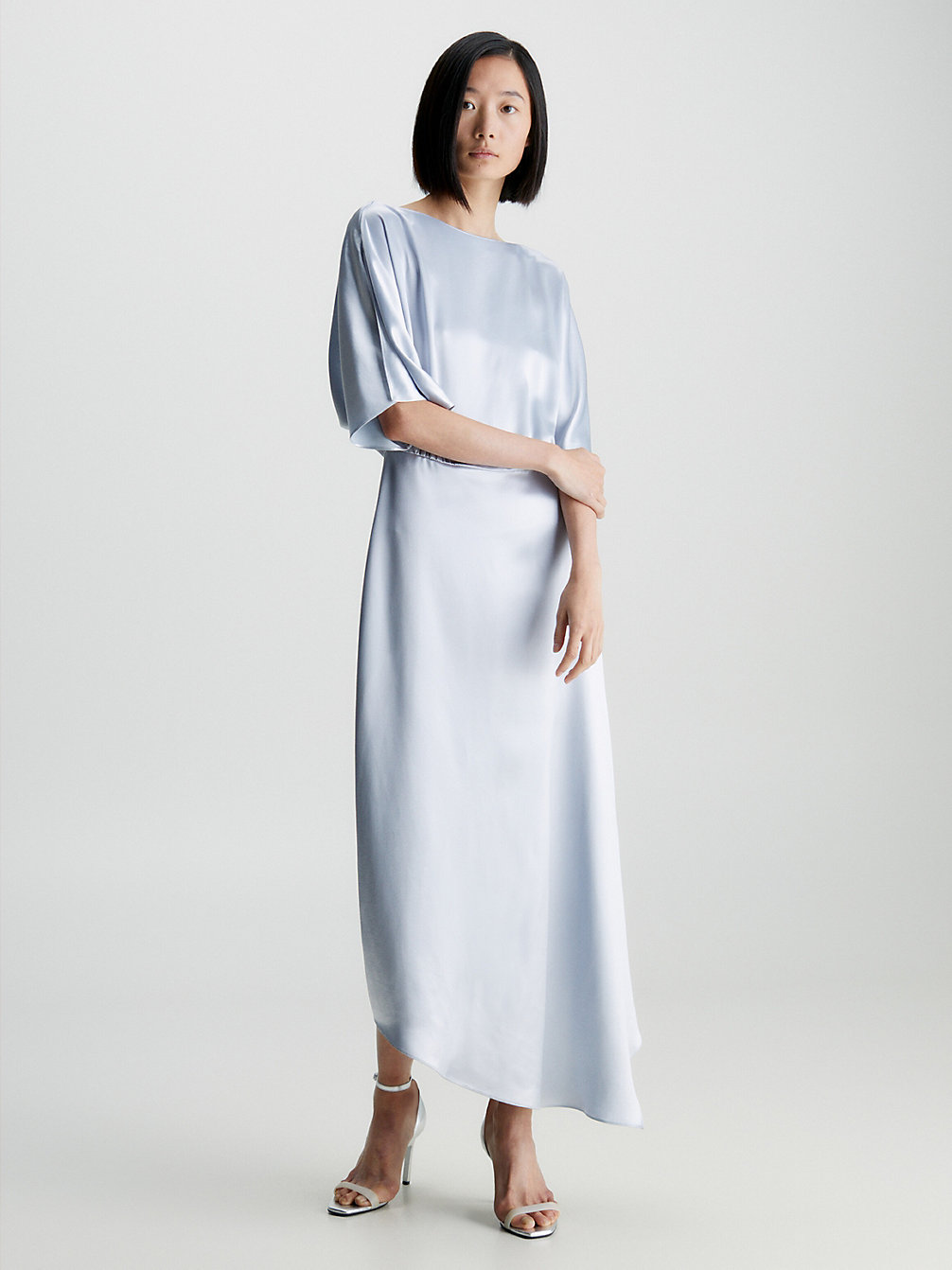 ARCTIC ICE Satin Split Sleeve Midi Dress undefined women Calvin Klein